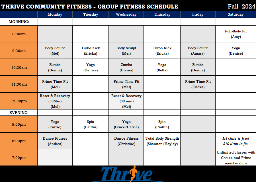 Fall 2024 group x schedule