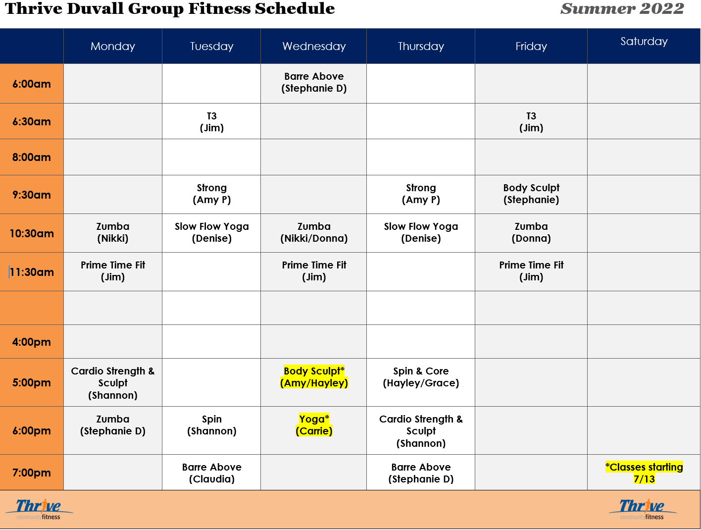 Duvall Classes